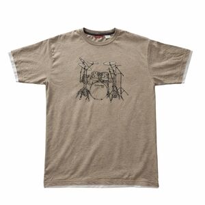 Unindbay Graphic T-Shirt XL Drum Kit Illustration Short Sleeve Tee